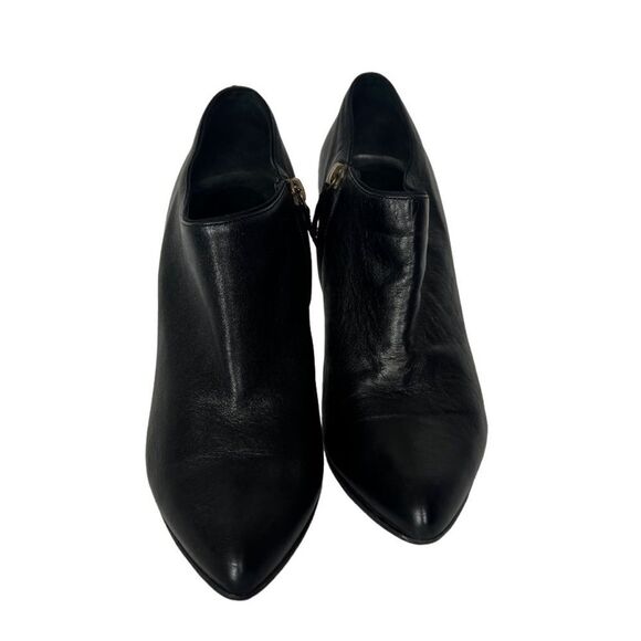 Lanvin Black Pointed Toe Leather Ankle Boots Side Zipper - Picture 3 of 8
